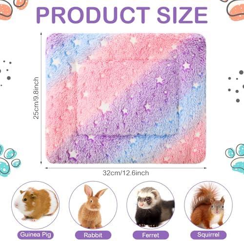 Haull 4 Pcs Waterproof Guinea Pig Bedding Mat, Colorful Star, 13 x 10 - Image 2