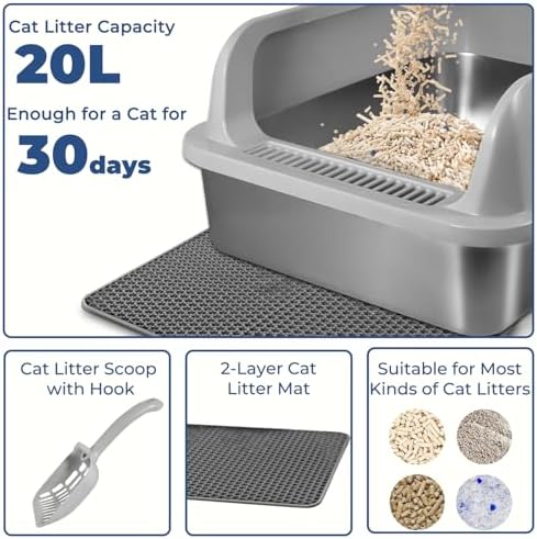 Stainless Steel Cat Litter Box, Kitty Litter Box - Image 5