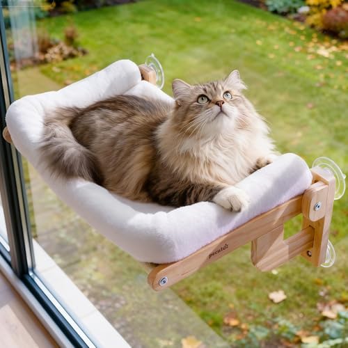 Pecute Foldable Cat Window Perch, Cloud-Soft Cat Bed by pecute