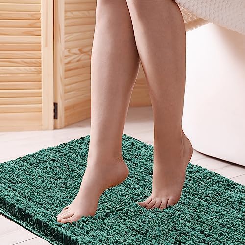 CozeCube 24"x16" Hunter Green Non Slip Microfiber Bathroom Rug Washable - Image 6