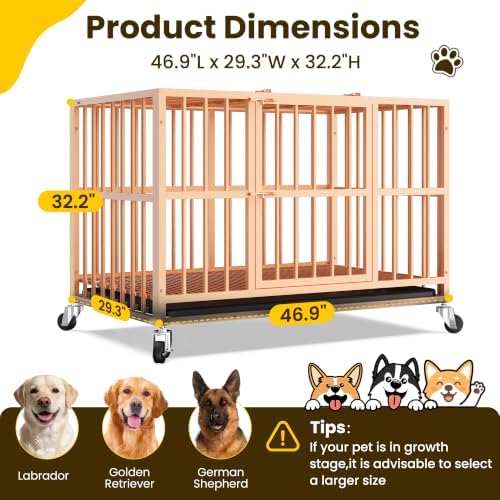 48 Inch Heavy Duty Dog Crate for Large Dogs, Escape Proof - Image 4