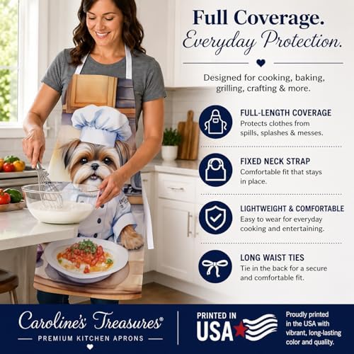 Caroline's Treasures Lhasa Apso The Chef Apron Cooking Kitchen Server Baking - Image 4