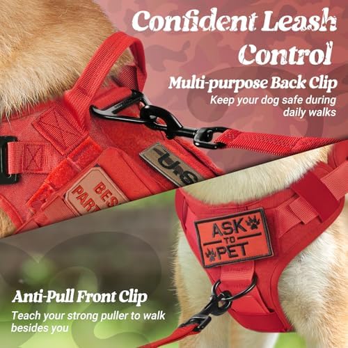 rabbitgoo Tactical Dog Harness for Medium, Heavy Duty Military No Pull Vest - Image 4