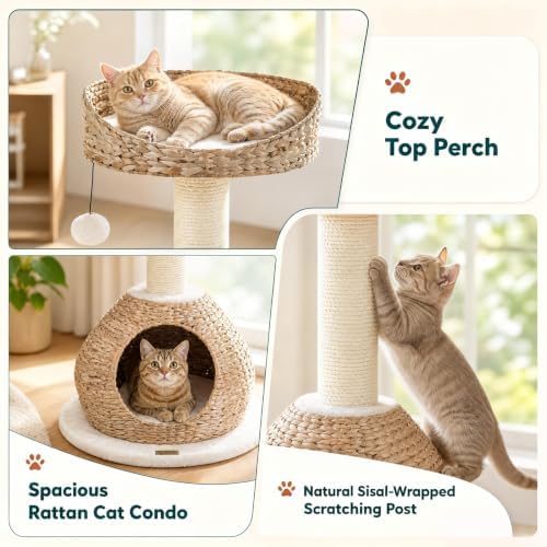 PETSITE 28-inch Modern Cat Tree, Small Cute Cat Tower Sisal Scratching Post - Image 7