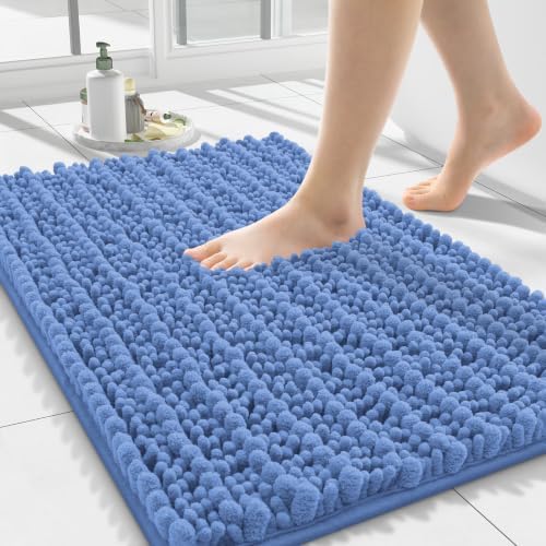 Smiry Bathroom Rugs 24X16, Extra Soft Rubber Backing Chenille Bath Mats by Smiry