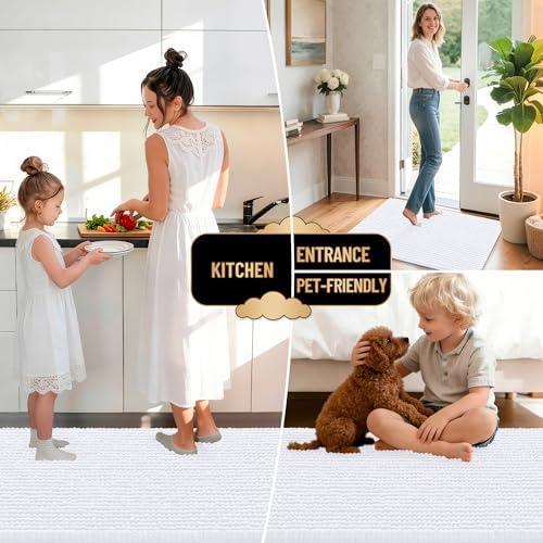OLANLY Thick Chenille Bathroom Runner Rugs 47x20, Absorbent Bath Mat - Image 6