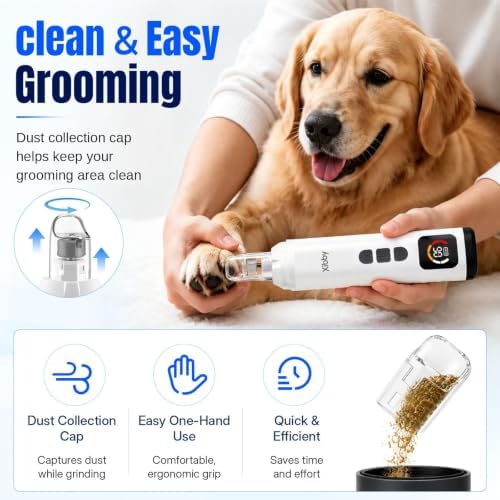 Silent Groom Pro Electric Quiet Dog Nail Grinder, 2 LEDs, 40 dB, 6 Speeds - Image 4