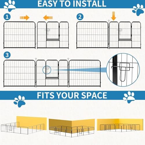 NEWBULIG Dog Playpen 16 Panels 40 Inch Indoor Outdoor Metal Dog Fence Pen - Image 4