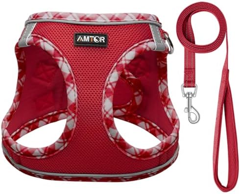 AMTOR Small Dog Harness with Leash Set, No Escape Easy Walk Puppy Harnesses - Image 2