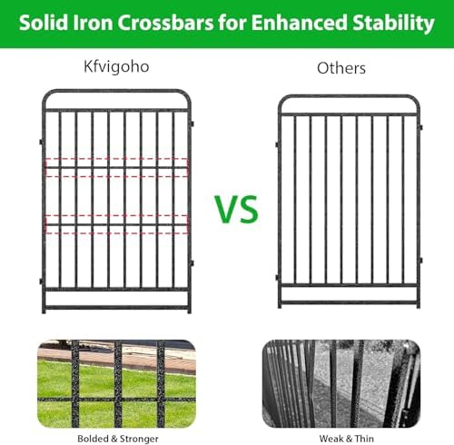 Kfvigoho Heavy Duty Dog Fence Outdoor 8 Steel Panels 32" Height - Image 2