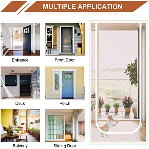 Dixutzi Reinforced Cat Screen Door Fits Door Size 34''x 82'', Heavy Duty Pets - Image 3