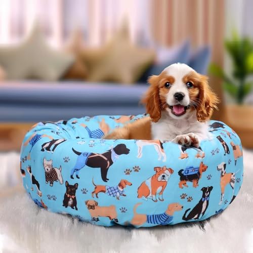 Round Replacement Dog Bed Cover Elastic Edged Washable 20×9.8 Inch - Image 3