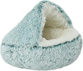Dog Cave Bed for Small Dogs Cats Pets, Anti Anxiety Calming Plush Dog Beds by NTUQCAW