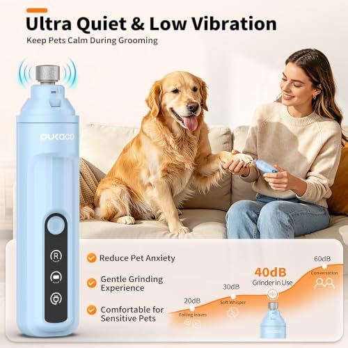 Dog Nail Grinder Quiet with LED Light Electric Cat Nail Trimmer - Image 2