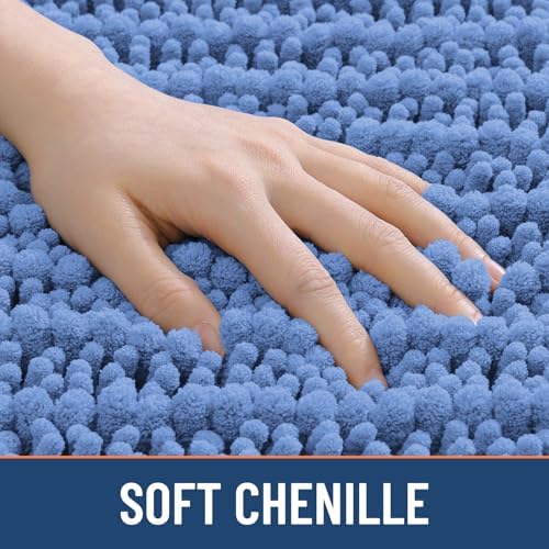 Smiry Bathroom Rugs 30X20, Extra Soft Rubber Backing Chenille Bath Mats - Image 4
