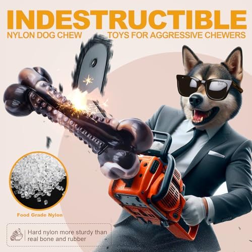 Dog Chew Toys for Aggressive Chewers, Durable Tough Nylon Dog Toys To Keep Them - Image 2