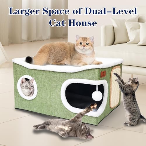 Extra Large Cat Beds for Indoor Cats, Covered Cat Cave Beds & Furniture - Image 4