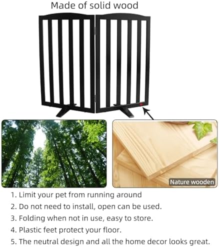 Freestanding Dog Gate Indoor, Doggie Gate Foldable Pet Gates - Image 6