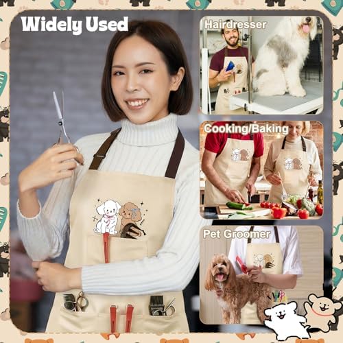 Dog Grooming Apron with 4 Pockets Grooming Apron - Image 5