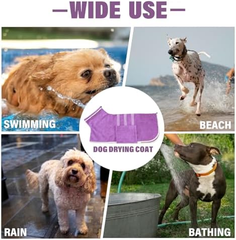 Dog Bathrobe Towel Dog Drying Coat Microfiber Absorbent Fast Drying Robes - Image 5