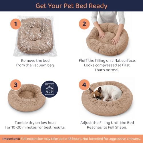 Calming Donut Dog Bed for Small Dogs, Round Dog Bed for Medium & Large Dogs - Image 4