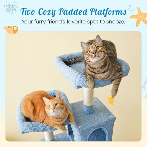 MWPO Ocean-Themed Cat Tree, 70.1-Inch Multi-Level Tall Tower - Image 5