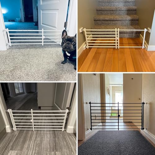 Malier Indoor Dog Gate with Door, 26-41" Extra Wide Full Metal Pet Gate Short - Image 6