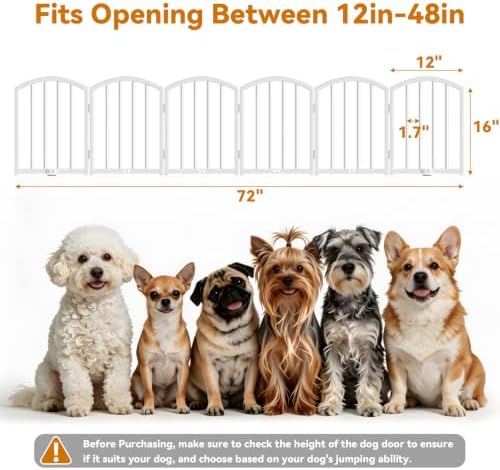 SNUOWU 16 Inch Full Metal Freestanding Short Dog Gate - Image 2