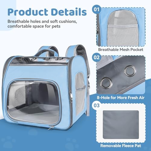 Airline Approved Cat Soft-Sided Carrier Backpack Up to 12 lbs - Image 3