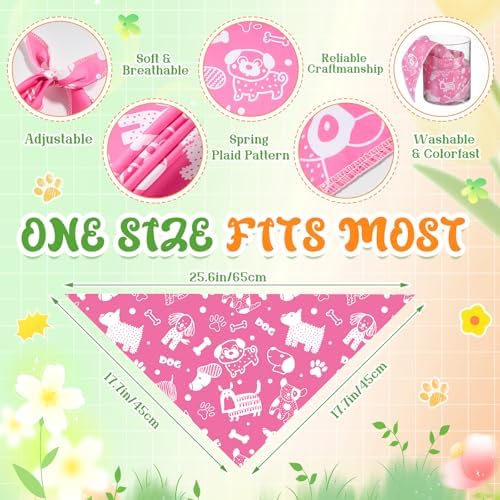 60 Pcs Holiday Dog Bandanas Bulk Paw Prints Funny Dog Bandanas Adjustable Dogs Bibs Triangle Scarf Pet Costume Cute for Small to Large Pet(Paw Prints, Medium) - Image 3
