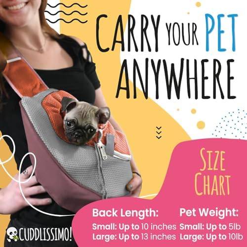Cuddlissimo Small Dog Sling Carrier, Pet Cat Sling, Puppy Pouch - Image 3