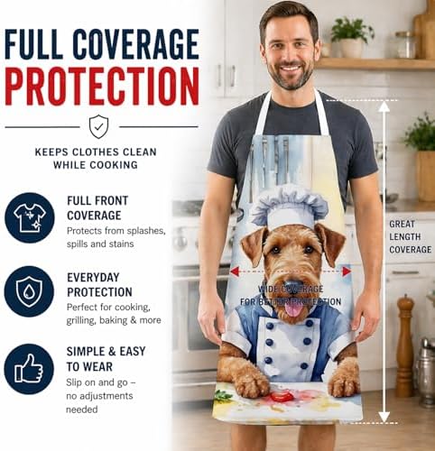 Caroline's Treasures Airedale Terrier The Chef Apron Cooking Kitchen Server - Image 3
