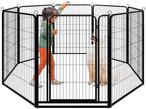 Kfvigoho Dog Playpen Outdoor Extra Wide 8 Panels Heavy Duty Dog Fence 47" by Committedtobetterpetlife