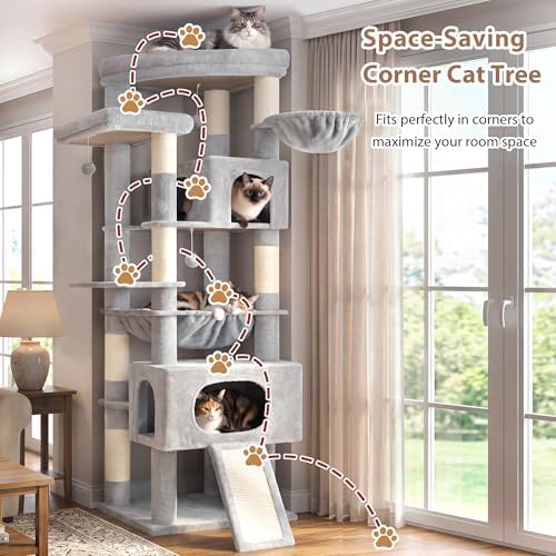 Gitelsnour Cat Tree, 78.7'' Cat Tower, 2 Big Condos - Image 6