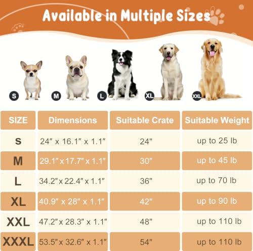 EMPSIGN Dog Crate Pad for 54"x37" Dog Crate, Plush/Canvas Navy - Image 5