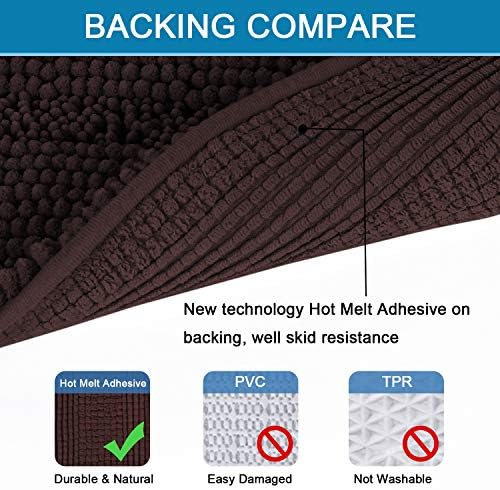 H.VERSAILTEX Bath Rugs for Bathroom Non Slip Bath Mats Extra Thick Chenille - Image 4