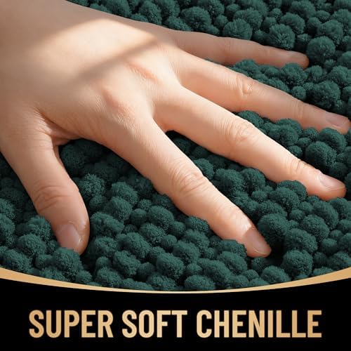 OLANLY Thick Chenille Bathroom Runner Rugs Mats 47x17 - Image 2