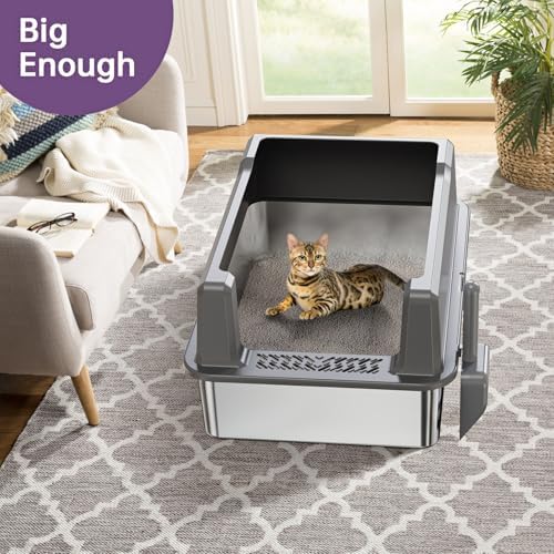 Extra Large XXL Stainless Steel Cat Litter Box - Image 7
