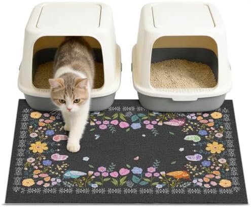 Unicorn Catcher 33"x22" Cat Litter Mat Non-Slip Washable Litter Box Mat by UnicornCatcher