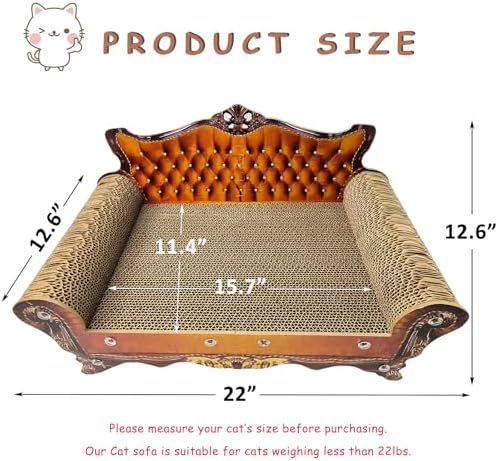 Luxury Cardboard Cat Scratcher Sofa Bed, Couch Shaped Cat Scratching Board - Image 2