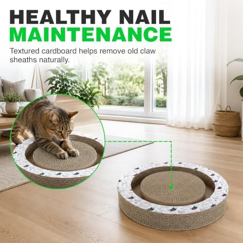 A&E Cage Co Round Cardboard Cat Scratcher - Image 4