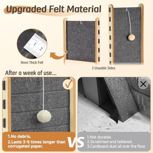 Felt Cat Scratcher for Indoor Cats, 26.8 Inch - Image 2