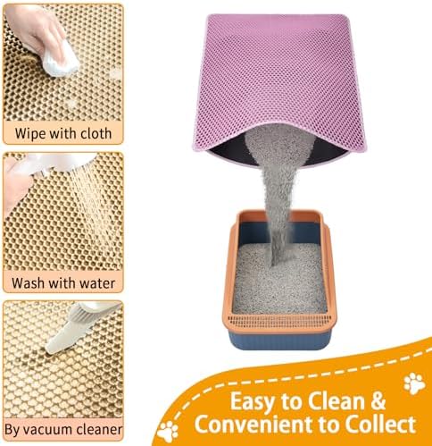 Cat Litter Mats, Cat Litter Box Mat 32"x22", 2 Layer Kitty Litter Mat, - Image 3