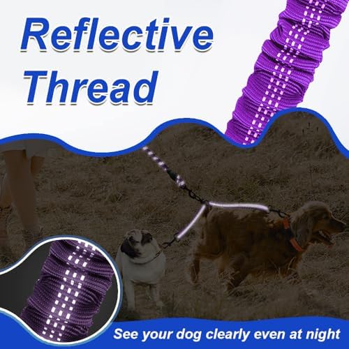 MingXpets Double Dog Leash, 360° Swivel Tangle Free Bungee Walking Training - Image 7