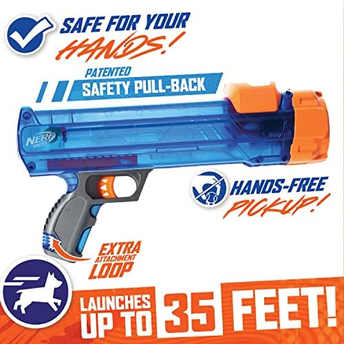 Nerf Dog Tennis Ball Blaster Dog Toy, 12 Inch Translucent Blaster - Image 3
