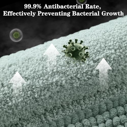 Kmson Ombre Chenille Bathroom Rugs, Ultra Soft Washable Shaggy Bath Rugs - Image 6