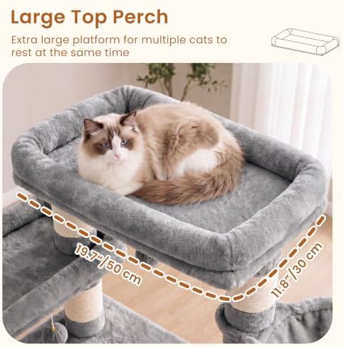 Heybly Tall Cat Tree 78-inch Multi-Level Cat Tower - Image 2