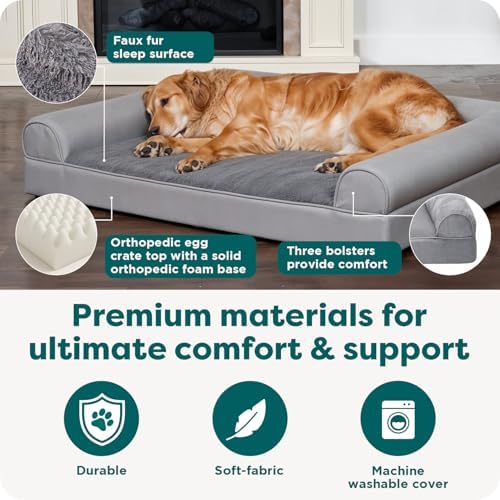 Furhaven Orthopedic Dog Bed for Large Dogs w/ Removable Bolsters & Washable - Image 5