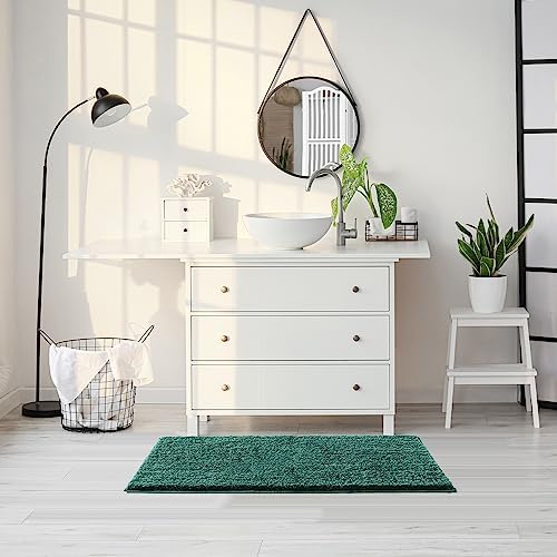CozeCube 24"x16" Hunter Green Non Slip Microfiber Bathroom Rug Washable - Image 7