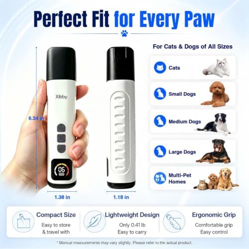 Silent Groom Pro Electric Quiet Dog Nail Grinder, 2 LEDs, 40 dB, 6 Speeds - Image 6